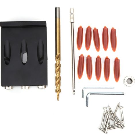 Guide de perçage oblique Jig Kit 15° pour bois, gabarit de positionnement à angle, outil de menuiserie précis pour trous inclinés. (1/5)