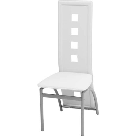 Maison Exclusive - Esszimmerstühle 6 Stk. Kunstleder Weiß (1/4)