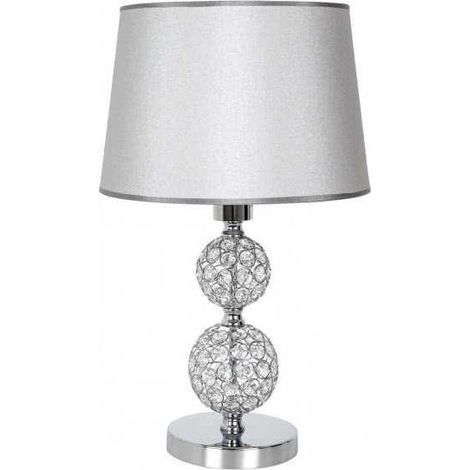 Lampada da tavolo in cristallo Kegan 1xe27 cromo con paralume 50x30d