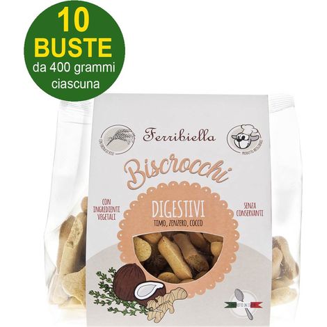 Verdauungskekse mit Thymian, Ingwer und Kokosnuss für Hunde 10 Beutel à 400 g (1/3)