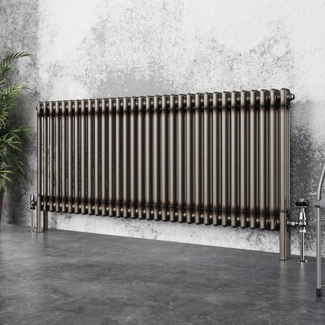 Traditional Cast Iron Style Radiator Raw Metal Central Heating 2 Column 600x1460mm (1/5)