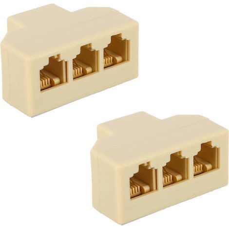 prises RJ11, séparateur mural pour téléphone, adaptateur de remplacement-4.5X3X2CM-Beige (1/3)