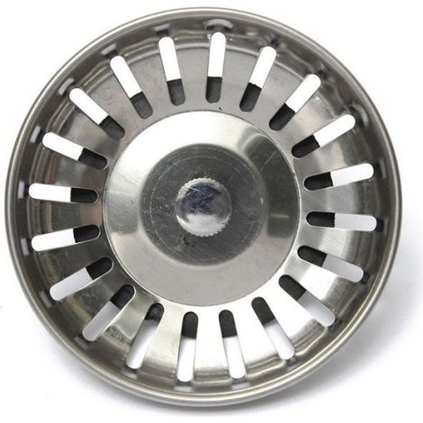 Filtre d'évier en inox - Nosheir - Acier inoxydable poli - Diamètre 80mm - Longueur 79mm - 20 trous pour drainage facile (1/4)