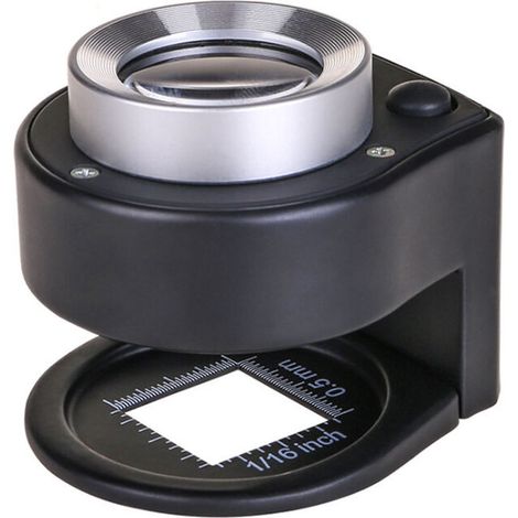 30X Loupe Illuminée, 6 Lumières Bureau Loupe en Métal Portable Échelle Pliante Échelle Boucle pour Textile Optique Bijoux Outil Pièces Monnaie Timbres Monnaie Gemmes (1/5)