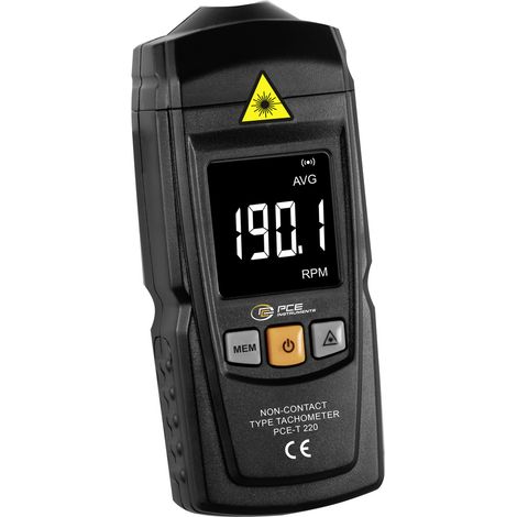 PCE Instruments Drehzahlmesser PCE-T 220 Drehzahl optisch 2,5 .. 99999 Umdrehungen pro Minute rpm (1/5)