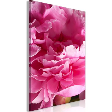 Dipinto - Bellezza in fiore (1 parte) - peonia rosa nell'abbraccio della natura (1/3)