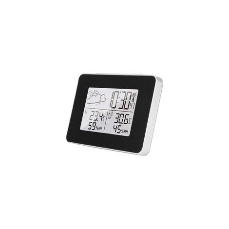 Réveil Numérique avec Snooze, Station Météo Sans Fil, Thermomètre Intérieur Extérieur, Hygromètre, Grand Écran LCD Rétroéclairé (1/4)