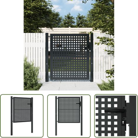 The Living Store Gartentor Anthrazit 105x150 cm Stahl - Gartentor - Metalltor - Stahltür - Zaun - Einfahrtstor