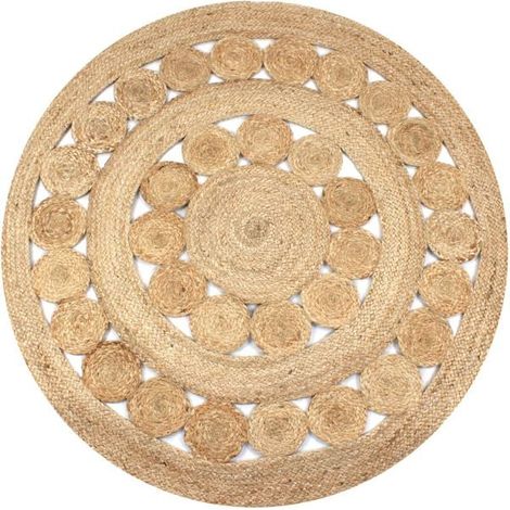 Tapis rond en jute tissé, 120 cm (1/5)