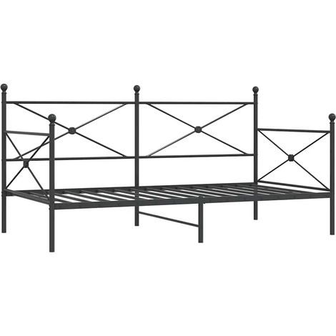 Maison Exclusive - Diván sin colchón acero negro 107x203 cm