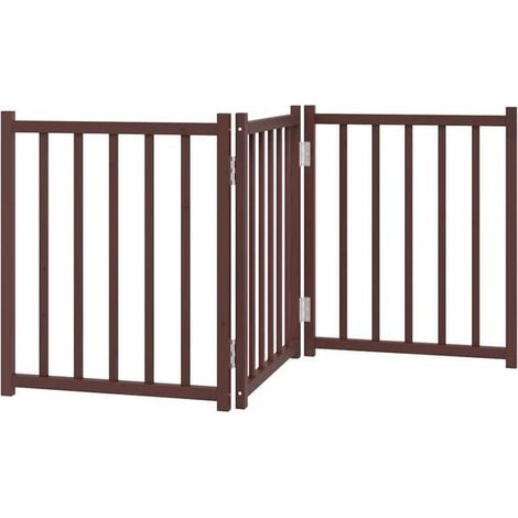 Porte pliante pour chien, modèle en 3 parties, 150 cm, en bois de cèdre massif.