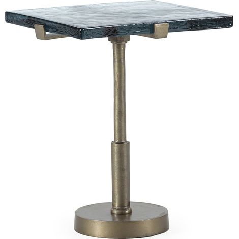 Table d'Appoint Élégance Dorée Antique - Verre translucide avec éclat doré (1/4)