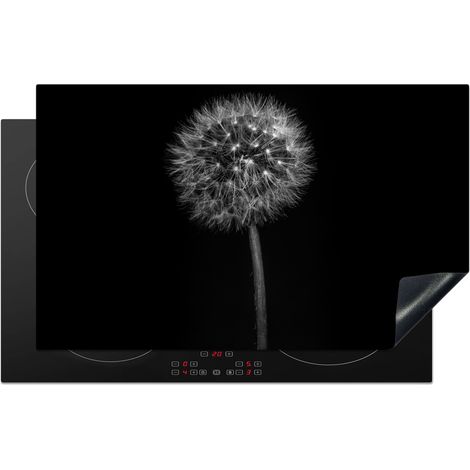 Induction Hob Protector Dandelion - Black - Floral - Botanical 83x51 cm