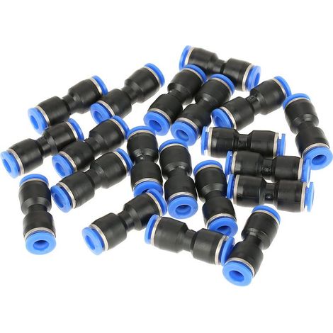 20 raccords pneumatiques droits 6mm OD 1/4" pour système d\'air comprimé (1/5)