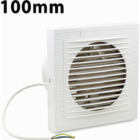 Wolketon Badlüfter 100 mm Wandlüfter Ventilator Lüfter für Bad WC Küche Wandventilator Badezimmer Wand Niedrigem Energieverbrauch Weiß