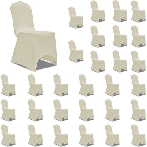 Housses élastiques de chaise Crème 30 pcs