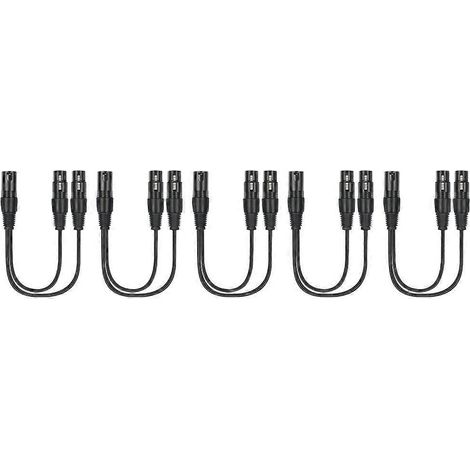 Câble répartiteur en Y professionnel 3 broches, adaptateur pour microphones 3 broches (2 femelles vers 1 mâle).