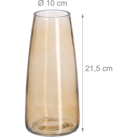 Vaso decorativo moderno soggiorno cucina camera da letto 21,5 x 10 cm per bouquet di fiori in vetro trasparente 130016003