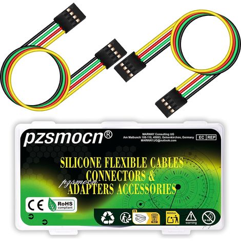 Silicone Câble 10Ensembles/60Pièces pour Dupont 2.54mm 4 Broche (1/5)
