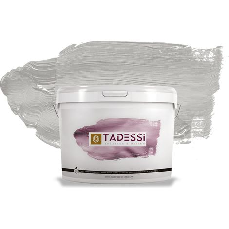 TADESSI Color Vista Wandfarbe Grau - Steingrau - Matte Dispersionsfarbe - Innenfarbe für Wand und Decke