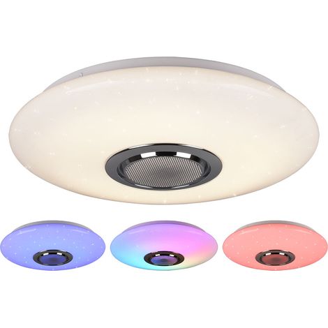 Plafoniera LED RGB con altoparlante bluetooth, bianco, D41 cm, Musica (1/5)