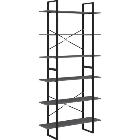 vidaXL Scaffale Alto Grigio 100x30x210 cm in Legno Massello di (1/5)