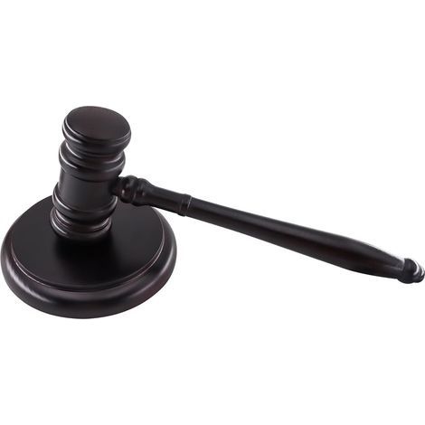 Wooden Judge Hammer, Wooden Judge Hammer and Block for Judge, Judge's Hammer and Resonance Block, High Quality Wooden Judge Hammer for Judges, Lawyers, Auctions, Conferences (Brown) (1/5)