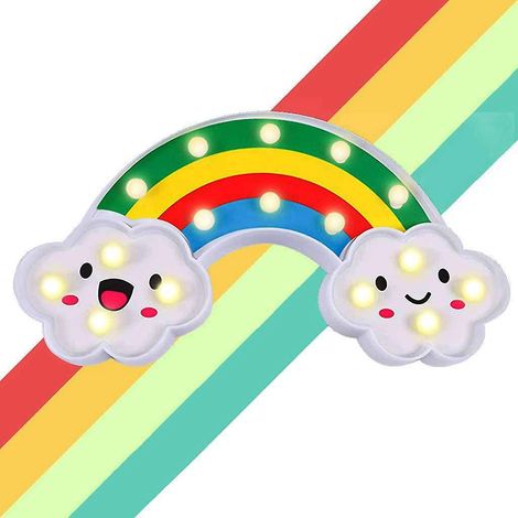 Lampe Arc-en-ciel Mignonne - Lampe de Table Veilleuse Arc-en-ciel Colorée, Lampe de Lit Décoration Chambre d'Enfants