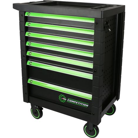 Kstools – Servante d'atelier roulante avec 7 tiroirs – 119 outils de haute qualité – Parois latérales perforées – Système de fermeture centralisée