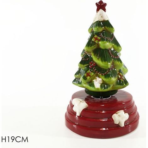 Carillon con Albero di natale cm19 decorazioni addobbi idea regalo natalizi ceramica (1/5)