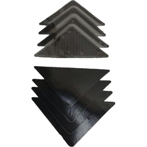 Lot de 8 Coins de Tapis Antidérapant, Lavables et Réutilisables, Adhésif Sans Résidu, Pour Sols Durs et Escaliers (1/5)