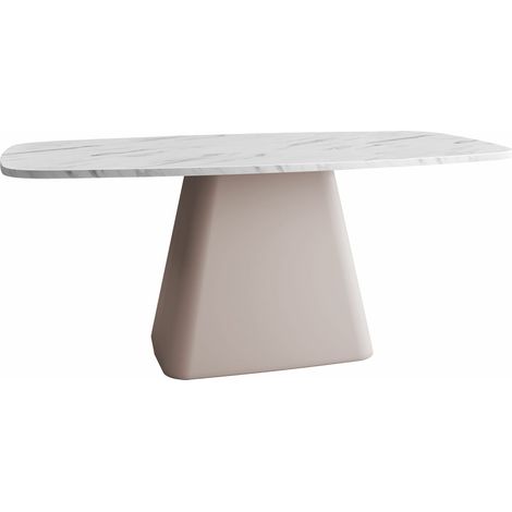 Mesa de centro Oswego 158, Mármol blanco + Cachemira, 48x60x120cm, Diámetro: 0, Aglomerado laminado, Angular