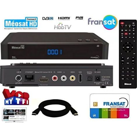 Récepteur satellite MEOSAT HD FRANSAT Connect Wifi intégré PVR USB HDMI