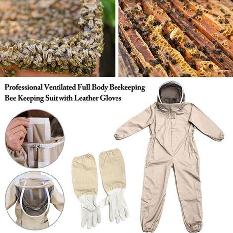 Combinaison Apiculture - Polyester-Coton - Protection Anti-Piqûres - Pour Apiculteurs - Taille XL - Café - 1 Pièce (1/5)