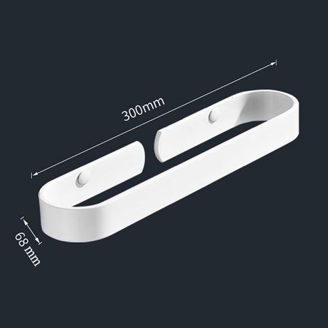 Handtuchstange – Handtuchhalter – Badezimmer-Handtuchablage – 30 x 5,5 x 6,8 cm – weiß – Metall – kein Bohren erforderlich – Badezimmerregal (1/3)