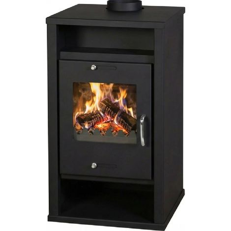 Victoria Kaminofen Deluxe Schwarz mit 9,6 kW (1/4)