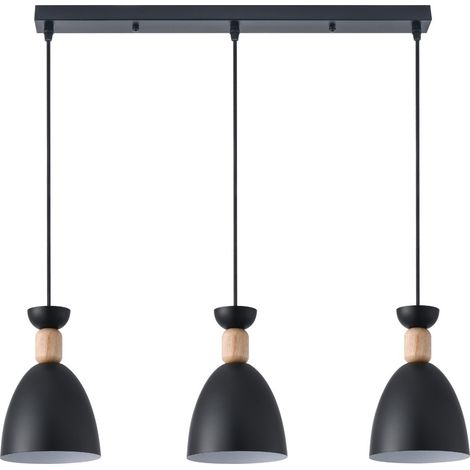 Regleta de techo “Cloe” de tres focos (3xE27) – Negro (1/5)
