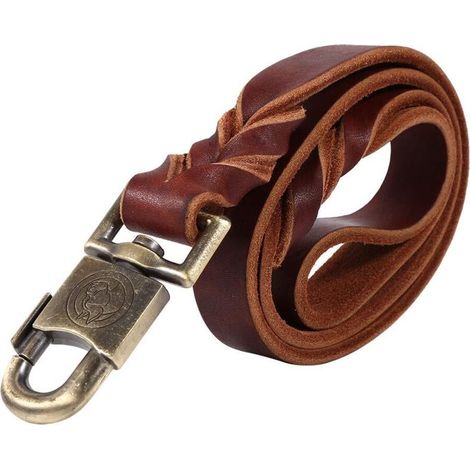 Laisse Chien en Cuir, Collier et Laisse Chien Cuir Souple en chaîne Animaux de Compagnie de Largeur 2,5 cm de Largeur B-raided 90/120/150 cm de Longueur Haute résistance(2.5 120CM)