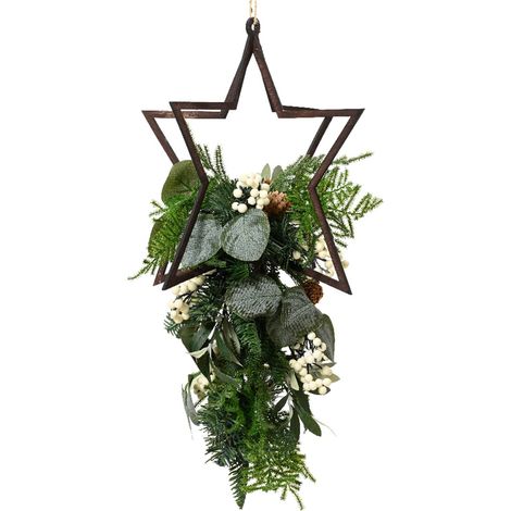 Ramo decorativo con stella color marrone per decorazioni e composizioni di fiori h 45 cm (1/2)