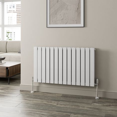 White Flat Panel Designer Radiator Vertical Horizontal 600 x 1064mm Double Panel