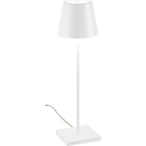 Lampe De Table Poldina Blanche Avec Cable 230V Led Dimmable 11X38 Cm Design Moderne En Aluminium (1/3)