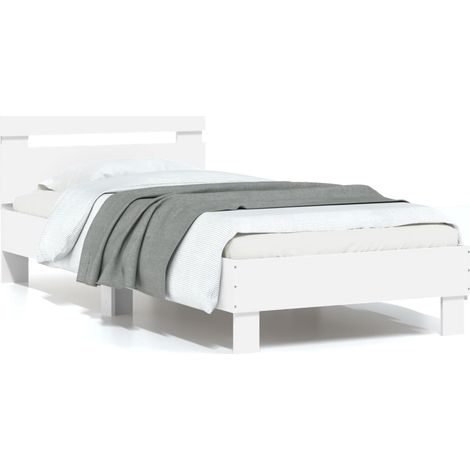 vidaXL Giroletto con Testiera e LED Bianco 75x190 cm (1/6)