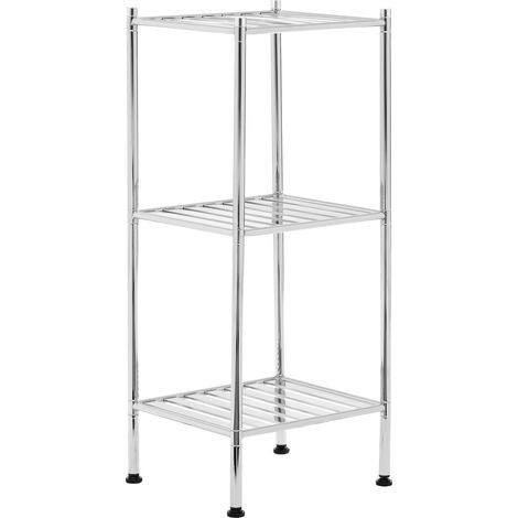 Premier Housewares 3 Tier Chrome Shelf Unit with Rubber Feet (1/5)