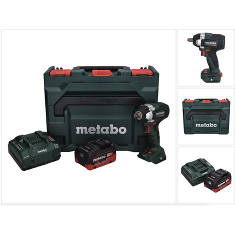 Metabo SSW 18 LT 300 BL avvitatore a impulsi a batteria 18 V 300 Nm brushless + 1x batteria ricaricabile 8,0 Ah + caricatore + metaBOX