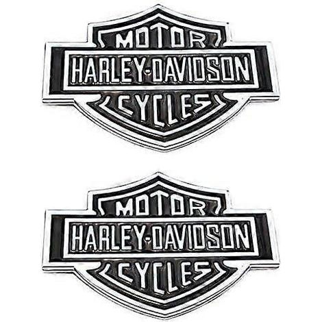Lot de 2 emblèmes 3D Harley Davidson pour réservoir de moto, garde-boue arrière, coffre latéral de voiture, badges métalliques (1/4)
