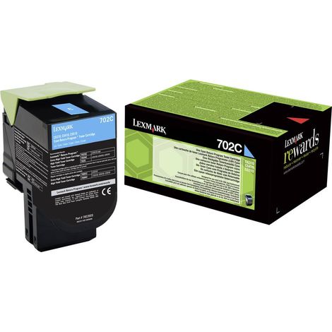 LEXMARK Cartouche de toner - 702C - 1.000 pages - Pack de 1 - Cyan