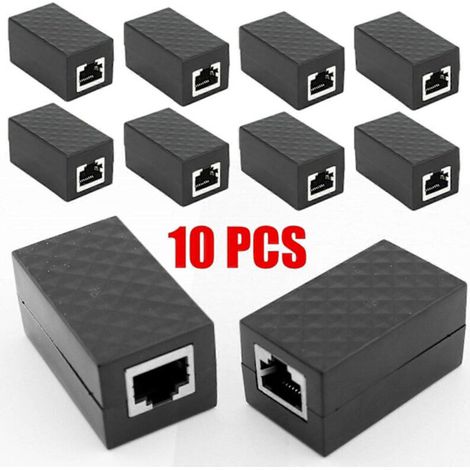 Packung mit 10 RJ45-Überspannungsschutzsteckern / Ethernet-Überspannungsschutzsteckern (Geräteschutz)