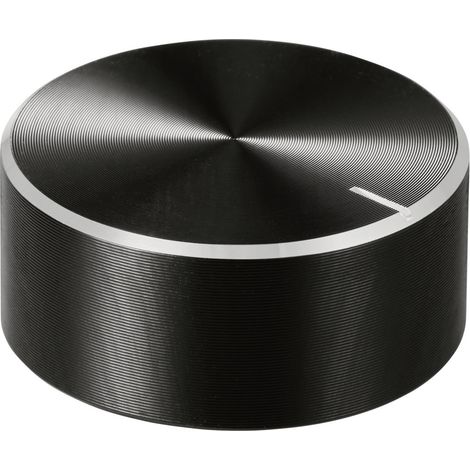 TRU COMPONENTS TC-11696500 Drehknopf mit Knopfmarkierung Schwarz (Ø x H) 30 mm x 13 mm Aluminium, P (1/4)