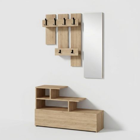 Garderobenmöbel mit Schuhschrank und Spiegel Vesty (1/4)