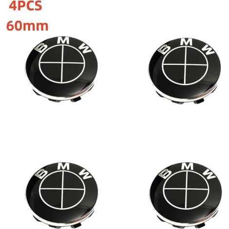 NURIA-Cache moyeu jante BMW 60mm-Enjoliveur centre roue-Convient pour le remplacement des enjoliveurs BMW-Tout noir (1/2)